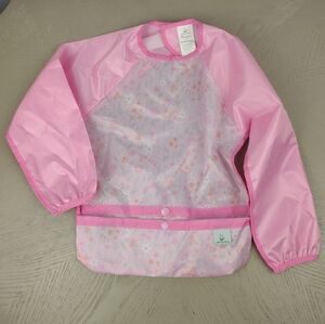 Pink Floral Long-Sleeve Bib Shirt